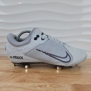 Nike React Hyperdiamond 4 Elite Womens Size 11.5 Gray Softball Cleats CZ5917-004